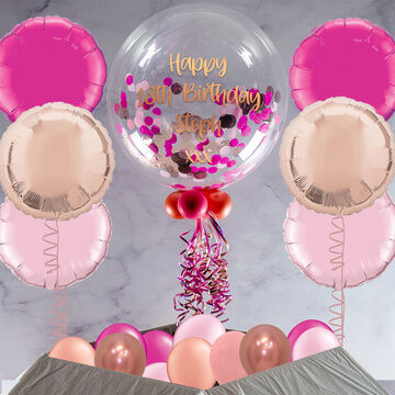 Rose Gold & Pink Confetti Balloon Package